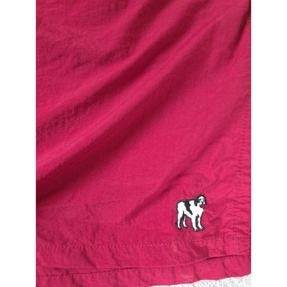VTG 90s Big Dogs Mens XL Red Swim Trunks Athletic Nylon Shorts Embroidered Logo